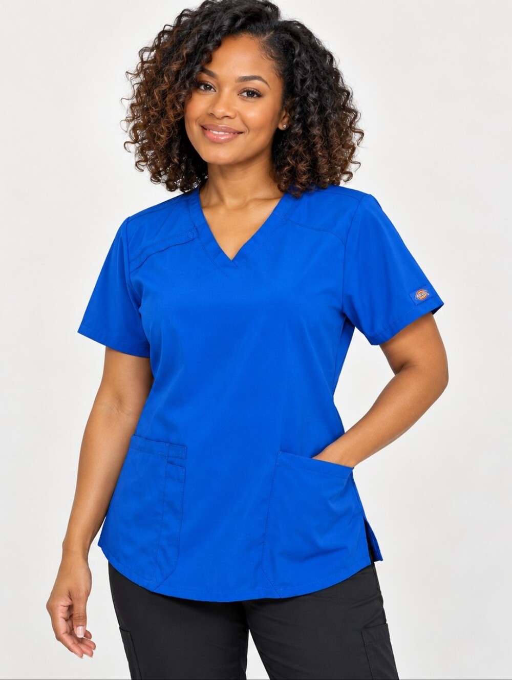 Dickies EDS Essentials Women’s Medium Royal Blue Stretch Scrub Top